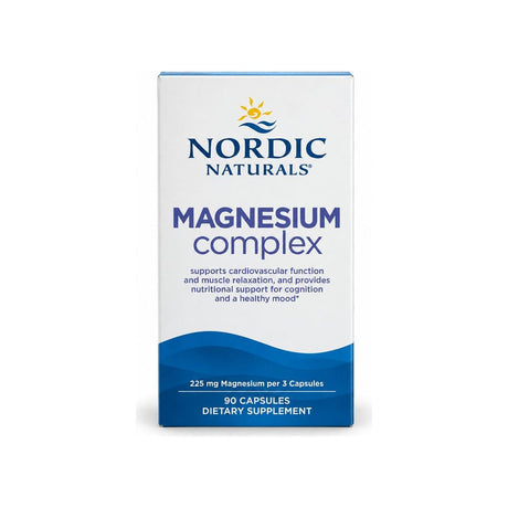 Nordic Naturals Magnesium Complex 90 Capsules front box showing 225 mg per serving