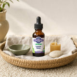 Oregon's Wild Harvest Lemon Balm Organic Extract side panel with suggested use and cautions