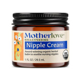 Motherlove Nipple Cream 1 fl oz jar front label with USDA Organic badge
