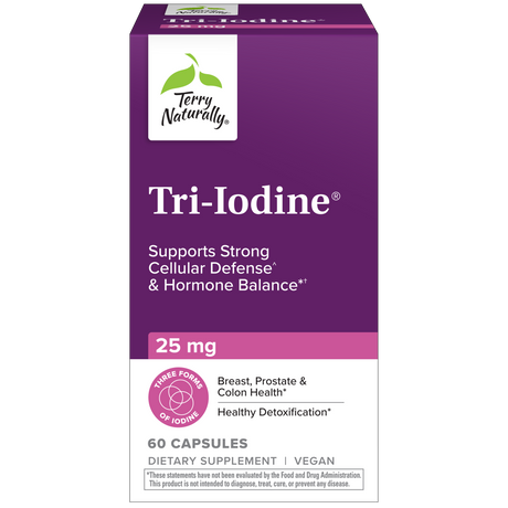 Terry Naturally Tri-Iodine® — 25 mg 60 capsules box, new look