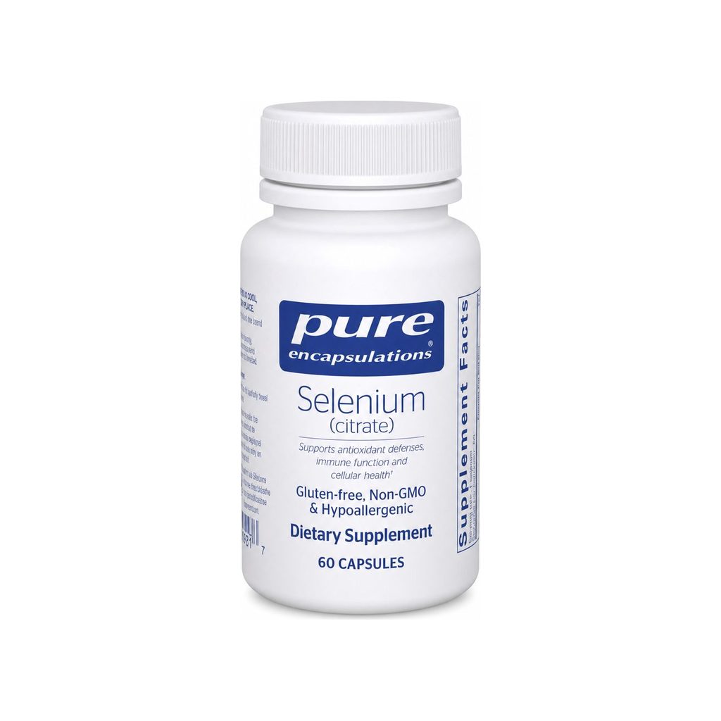 Pure Encapsulations Selenium Citrate 200 mcg 60 capsules bottle front label