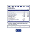 Pure Encapsulations Trace Minerals supplement facts panel listing ingredients, dosage, and serving size