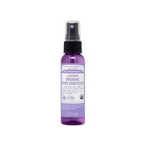 Dr. Bronner's Lavender Hand Sanitizer Spray 2 fl oz front bottle