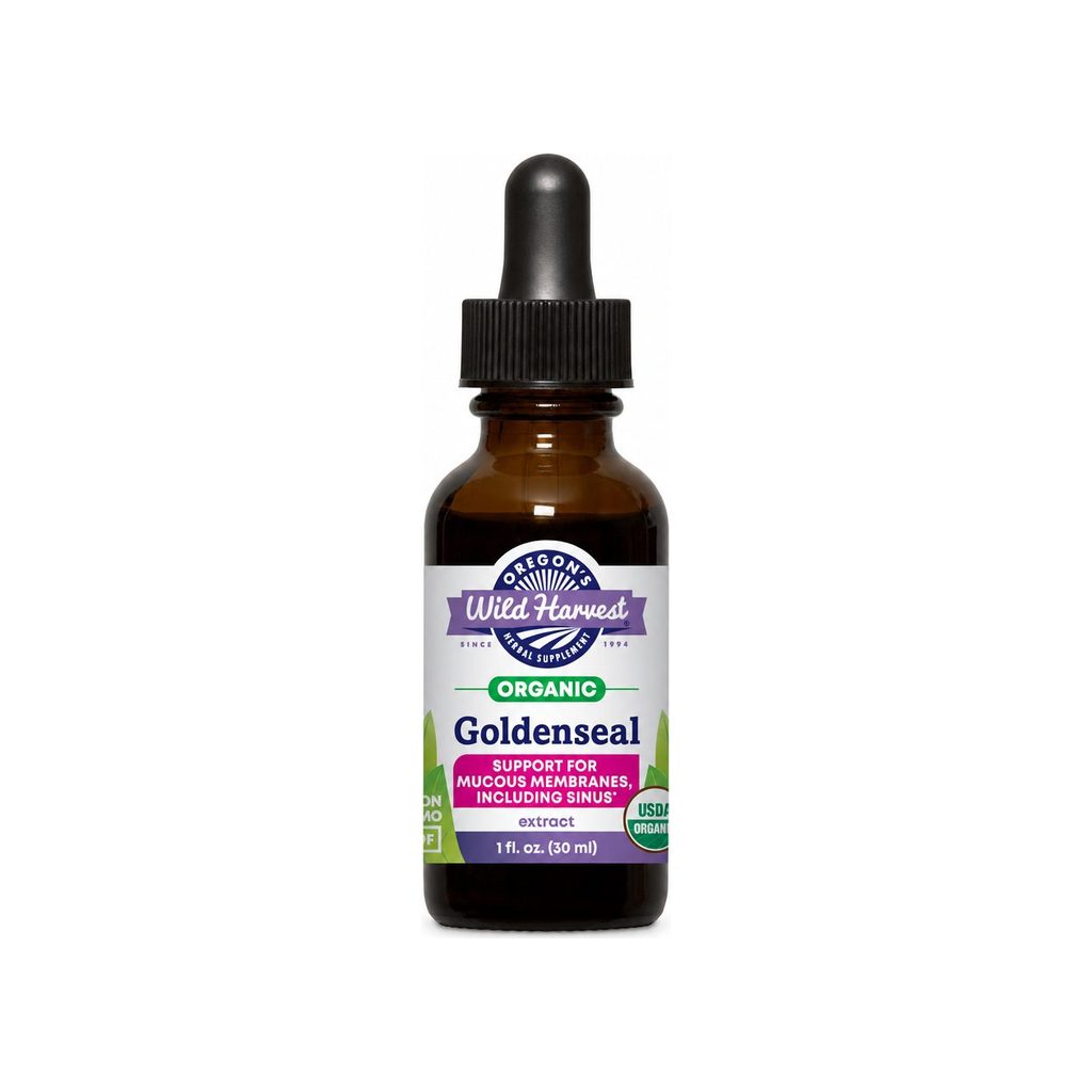 Oregon's Wild Harvest Goldenseal Extract 1 oz front bottle with USDA Organic badge