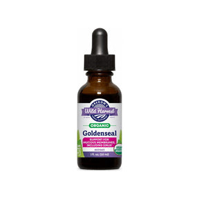 Oregon's Wild Harvest Goldenseal Extract 1 oz front bottle with USDA Organic badge