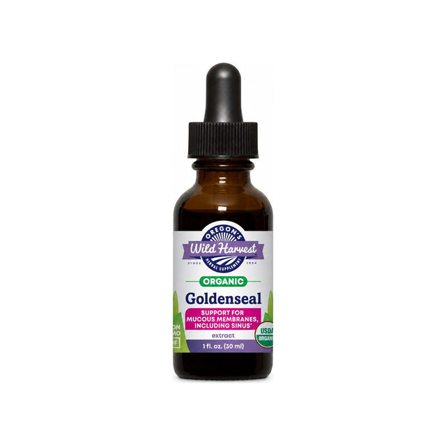 Oregon's Wild Harvest Goldenseal Extract 1 oz front bottle with USDA Organic badge