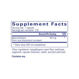 Pure Encapsulations Beta-Sitosterol supplement facts panel listing ingredients, dosage, and serving size