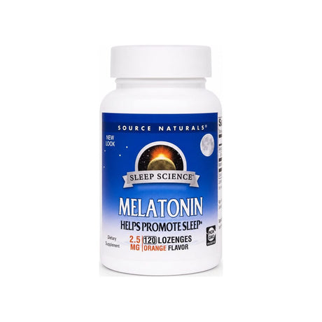 Source Naturals Melatonin Sleep Science 2.5 mg Orange 120 lozenges front bottle