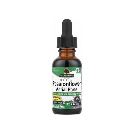 Nature's Answer Passionflower Alcohol-Free 1 fl oz front bottle label