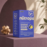 Grüns Nütrops Adult Nootropic Gummies pouch with individual daily packs and lemon gummies