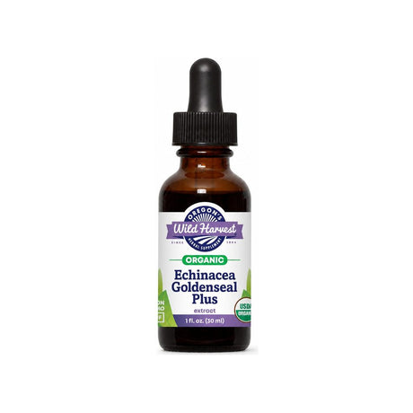 Oregon's Wild Harvest Echinacea Goldenseal Plus 1 oz front bottle label