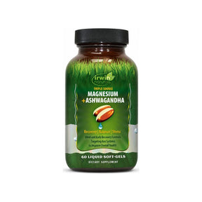 Irwin Naturals Triple-Source Magnesium + Ashwagandha 60 liquid soft-gels bottle