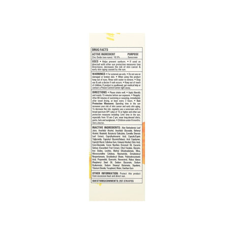 Mad Hippie Luminizing Facial SPF Drug Facts panel listing zinc oxide, directions, and warnings