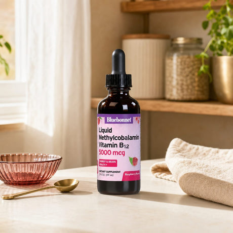 Bluebonnet Liquid CellularActive Methylcobalamin Vitamin B12 side label showing supplement facts
