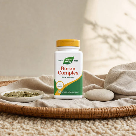 Nature's Way Boron Complex 100 Capsules bottle showing 3 mg per serving
