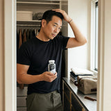 Garden of Life Dr. Formulated Hair Growth for Men ingredient callouts with black rice and cactus flower