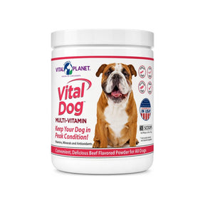 Vital Planet Vital Dog Multivitamin Powder 30 scoop container front label