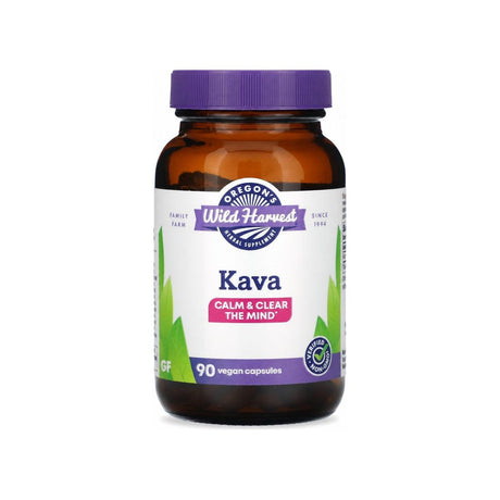 Oregon's Wild Harvest Kava Root Capsules 90-count bottle front label
