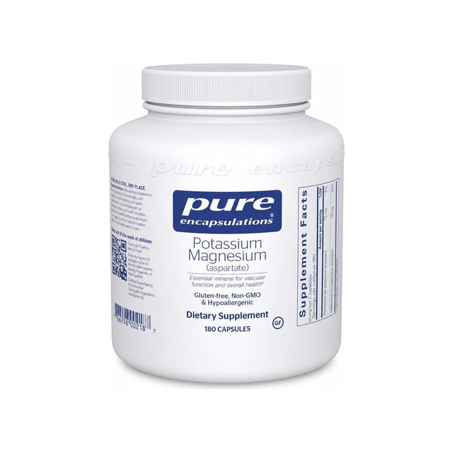 Pure Encapsulations Potassium Magnesium 180 capsules front bottle label