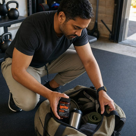 +PlusCBD Ignite Male Performance Softgels front and back bottle views showing product label details