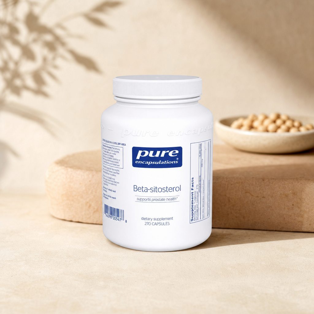 Pure Encapsulations Beta-Sitosterol 270 capsules bottle with supplement facts side panel