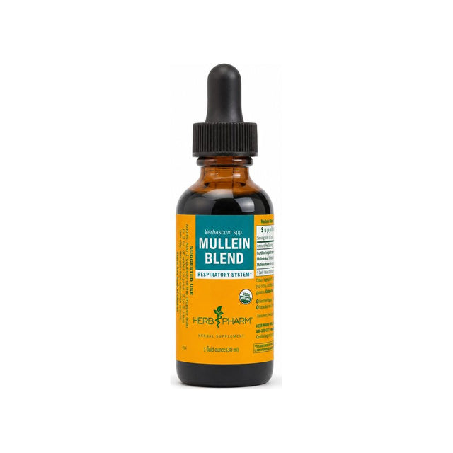 Herb Pharm Mullein Blend 1 fl oz bottle front label with dropper cap