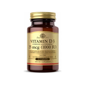 Solgar Vitamin D3 1000 IU 90 Tablets bottle front label