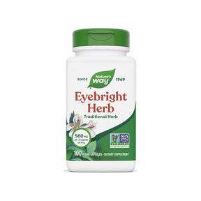 Nature's Way Eyebright Herb 100 Vegan Capsules front bottle label