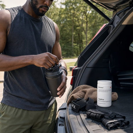 Momentous Creatine Powder product differentiation graphic highlighting Creapure and NSF certification