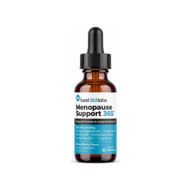 Best 365 Labs Menopause Support 365 Mixed Berry 1 fl oz dropper bottle front label