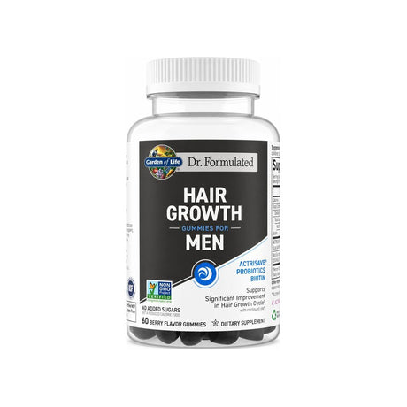 Garden of Life Dr. Formulated Hair Growth Gummies for Men bottle front label