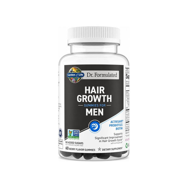 Garden of Life Dr. Formulated Hair Growth Gummies for Men bottle front label