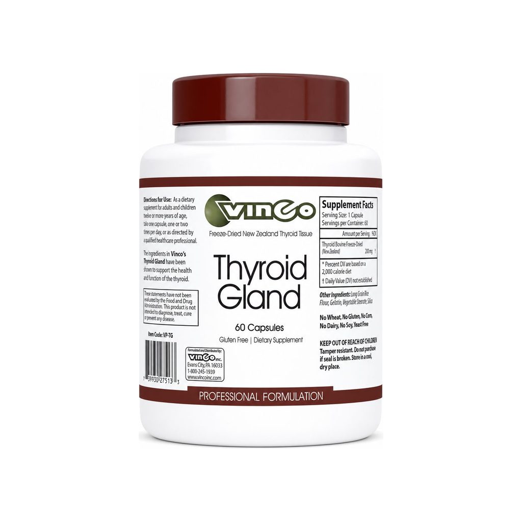 Vinco Thyroid Gland Capsules 60-count bottle front label