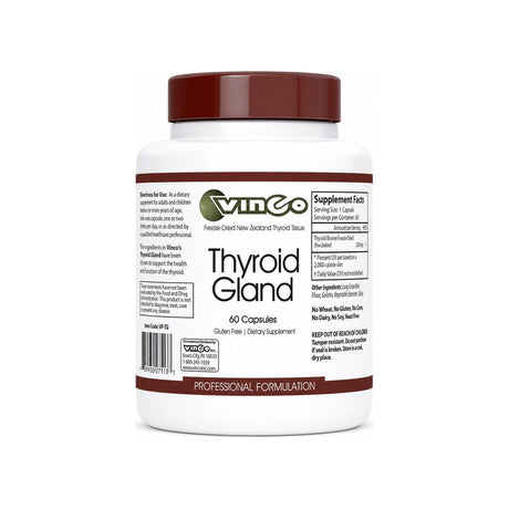 Vinco Thyroid Gland Capsules 60-count bottle front label
