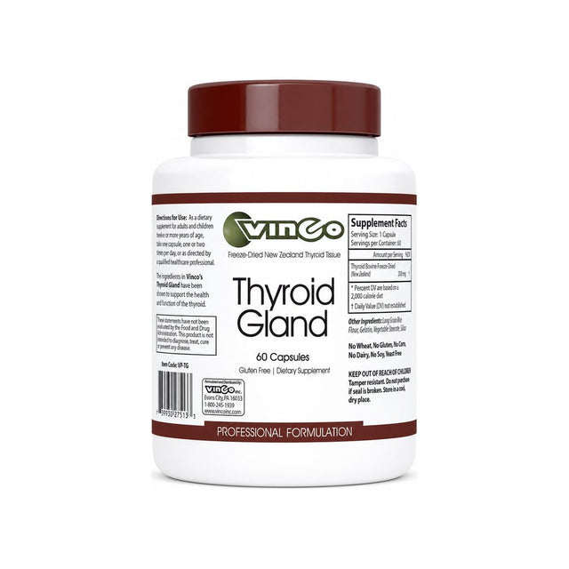 Vinco Thyroid Gland Capsules 60-count bottle front label