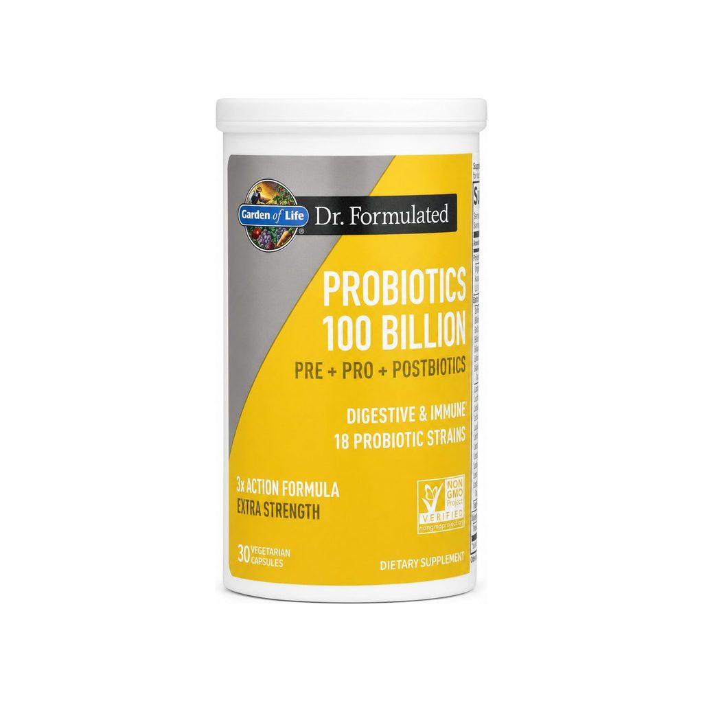Garden of Life Dr. Formulated Probiotics 100 Billion 30 capsules front bottle label