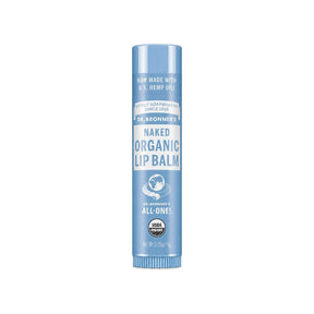Dr. Bronner's Organic Lip Balm Naked tube front label, 0.15 oz