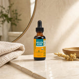 Herb Pharm Mullein Blend bottle showing side label details and USDA Organic seal
