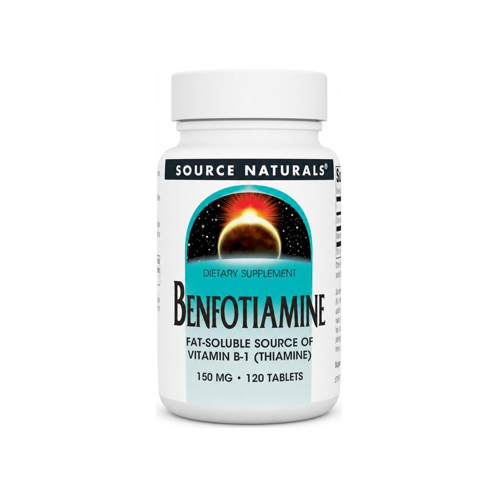 Source Naturals Benfotiamine 150 mg 120 tablets front bottle label