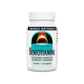 Source Naturals Benfotiamine 150 mg 120 tablets front bottle label