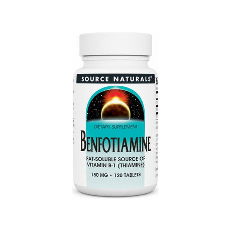 Source Naturals Benfotiamine 150 mg 120 tablets front bottle label