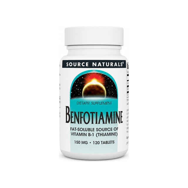 Source Naturals Benfotiamine 150 mg 120 tablets front bottle label