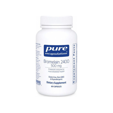 Pure Encapsulations Bromelain 2400 500 mg 60 capsules front bottle label