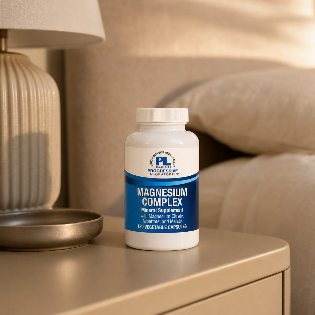 Progressive Labs Magnesium Complex 120 Capsules bottle with side label details