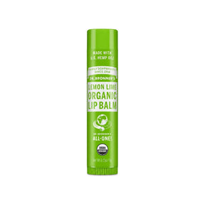 Dr. Bronner's Organic Lip Balm Lemon Lime front tube with USDA Organic label