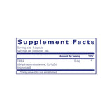 Pure Encapsulations DHEA 5 mg supplement facts panel listing ingredients, dosage, and serving size