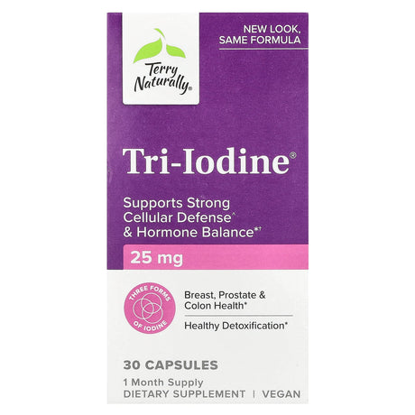 Terry Naturally Tri-Iodine® 25 mg 30 capsules box, new look
