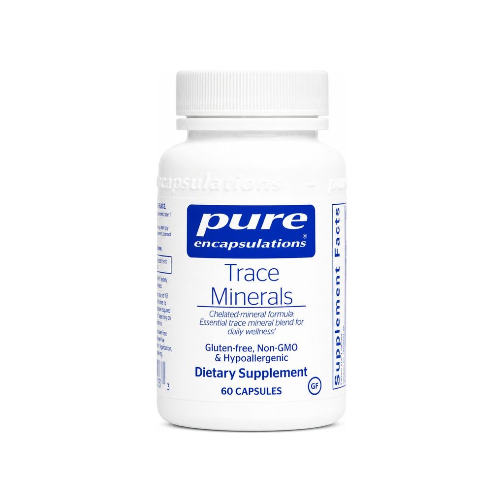 Pure Encapsulations Trace Minerals 60 Capsules front bottle label