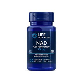 Life Extension NAD+ Cell Regenerator 100 mg bottle front label, 30 vegetarian capsules