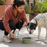Vital Planet Flora Dog Probiotic Chews bottle with beef-flavored chewable tablets